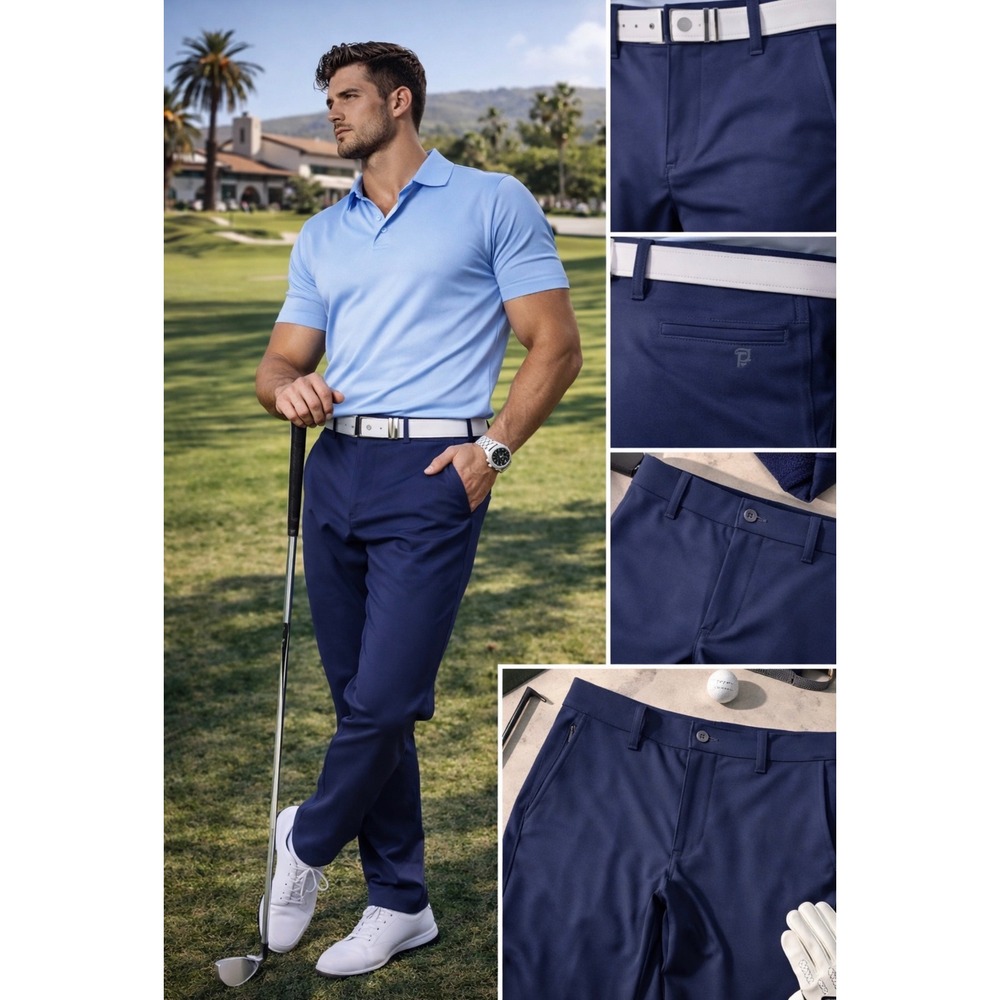 Public Rec Workday Pants Mens 44/30 Navy Blue Performance Trousers Stretch Golf